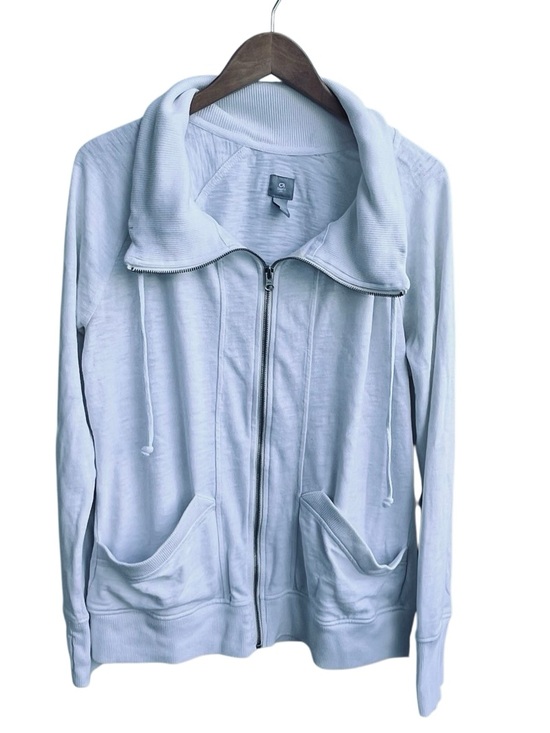 GAP Jackets & Blazers - GapFit White Zip Up Athletic Jacket Thumbholes Women’s XL